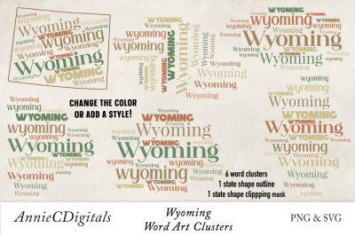 Wyoming Word Clusters, Word Cloud