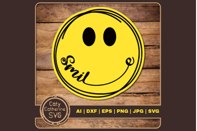 Smiley Face Smile Emoji SVG Cut File