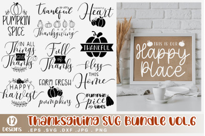Farmhouse Thanksgiving SVG Bundle Vol.6