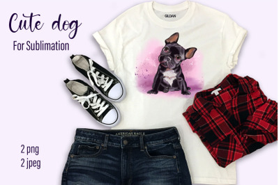 Cute bulldog Sublimation png, dog clipart