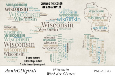 Wisconsin Word Clusters, Word Cloud