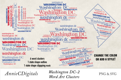 Washington DC -2 Word Clusters, Word Cloud