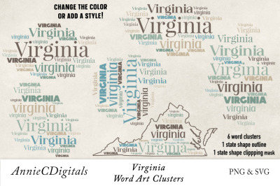 Virginia Word Clusters, Word Cloud
