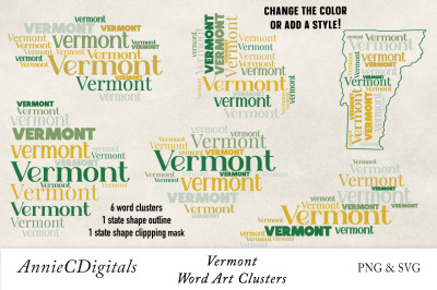 Vermont Word Clusters, Word Cloud