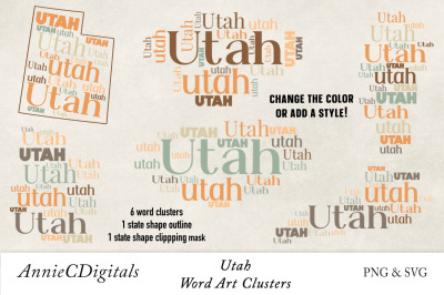 Utah Word Clusters, Word Cloud