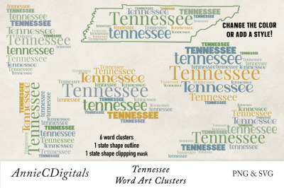 Tennessee Word Clusters, Word Cloud