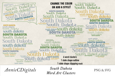 South Dakota Word Clusters, Word Cloud