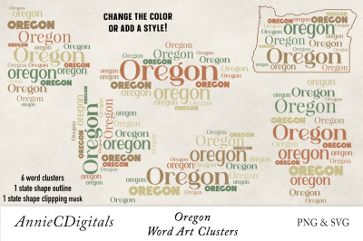 Oregon Word Clusters, Word Cloud