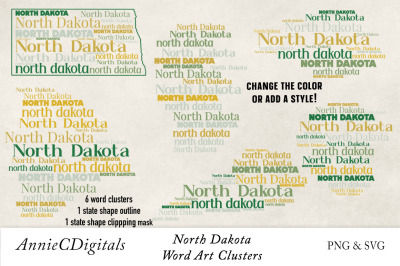 North Dakota Word Clusters, Word Cloud