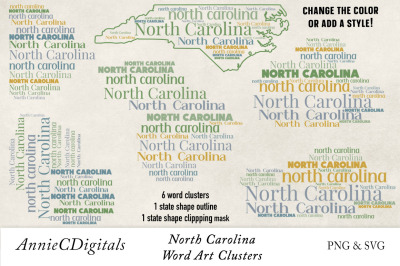 North Carolina Word Clusters, Word Cloud