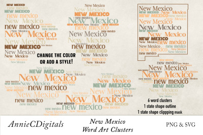 New Mexico Word Clusters, Word Cloud