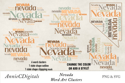 Nevada Word Clusters, Word Cloud