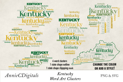 Kentucky Word Clusters, Word Cloud, Word Art