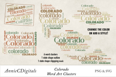 Colorado Word Clusters, Word Cloud, Word Art