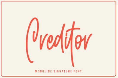 Creditor - Monoline Signature Font