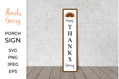 Thanksgiving  Porch Sign SVG. Hello fall Vertical Front Sign