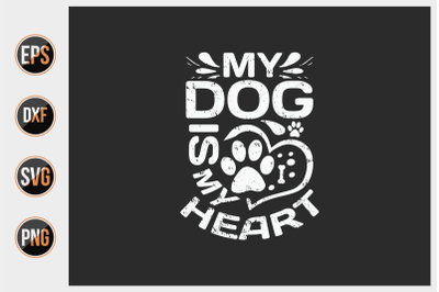 Dog typographic quotes design vector template.