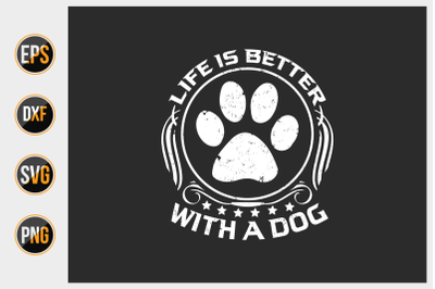 Dog typographic quotes design vector template.