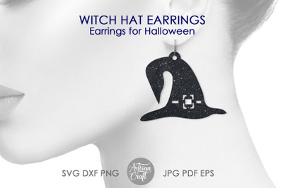 Witch hat earring SVG laser cut files for Halloween