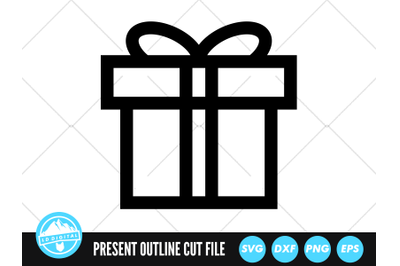 Present Outline SVG | Christmas Present Cut File