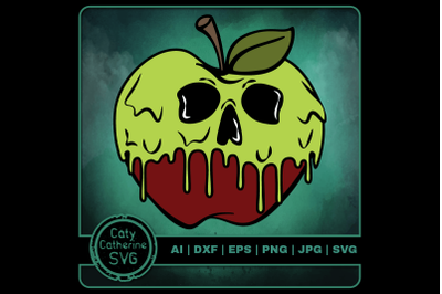 Poison Apple Skull Halloween Graphic SVG Cut File