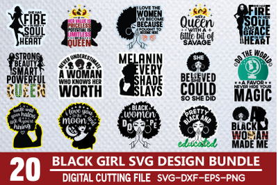 black girl svg design bundle