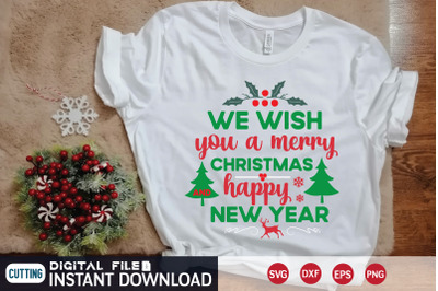 we wish you a merry christmas and happy new year&nbsp;svg design