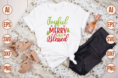 Joyful Merry and Blessed svg cut file