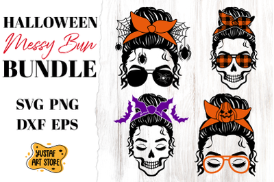 Halloween Messy Bun mini SVG Bundle.