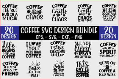 Coffee SVG Quote Design Bundle