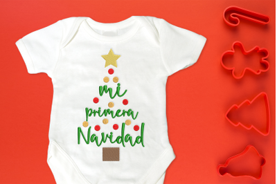 Primera Navidad Arbol Spanish My First Christmas Tree | Embroidery