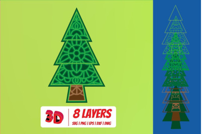 3D Christmas Tree 1 SVG Cut File