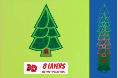 3D Christmas Tree 2 SVG Cut File