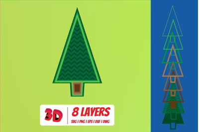 3D Christmas Tree 3 SVG Cut File