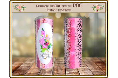 Flamingo Pink Animal Tumbler 20 oz. 300 DPI PNG  or JPEG Design