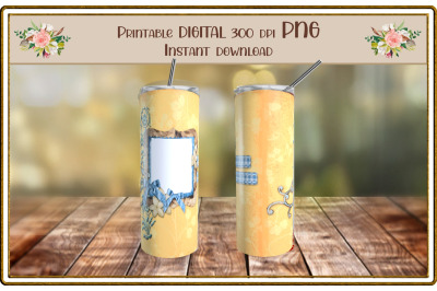 Yellow and Blue Tumbler 20 oz. 300 DPI PNG Design Download