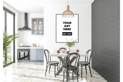 Interior scene artwork background frame mockup