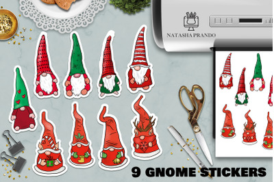 Christmas Gnome Stickers Bundle