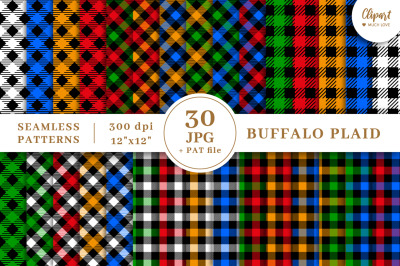 Buffalo Plaid Christmas Digital Paper Pack, Gingham pattern