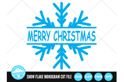 Snowflake SVG | Merry Christmas SVG | Snow Flake Monogram SVG