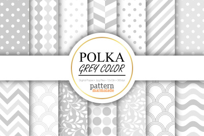 Polka Grey Color Pattern Digital Paper - S0208