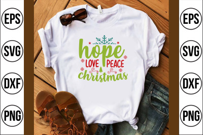 Joy Hope Love Peace Christmas svg cut file