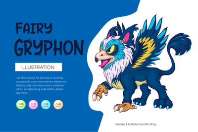 Fairy Cartoon Gryphon.