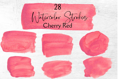 Cherry Red Watercolor Splotches