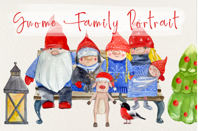 DIY Gnome Family Portrait Clip Arts