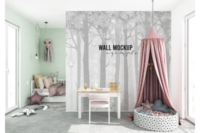 Wall mockup&2C; Wall paper mockup