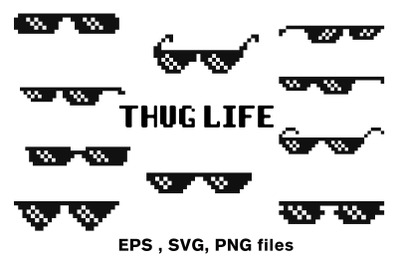 Thug Life sunglasses clipart