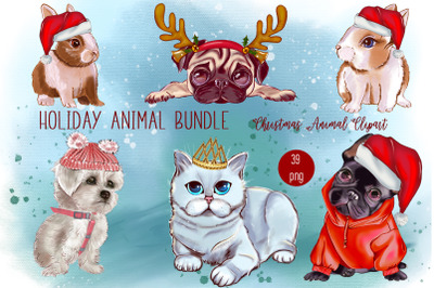 Christmas Animals Clipart&2C; Christmas Clipart Sublimation png