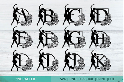 Ballet alphabet monogram svg bundle. All letter included