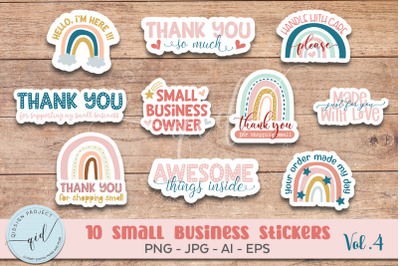 10 Small Business Printable Stickers - Vol.4